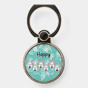 Egg Shaped Easter Rabbits Phone Ring Stand