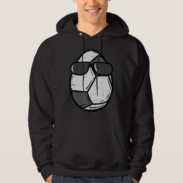 Egg Soccer Sunglasses Easter Football Sports Men W Hoodie (Front)
