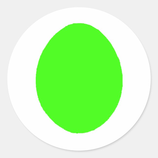 Egg Solid Green Lt The MUSEUM Zazzle Gifts Classic Round Sticker (Front)