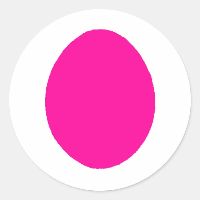 Egg Solid Magenta The MUSEUM Zazzle Gifts Classic Round Sticker (Front)