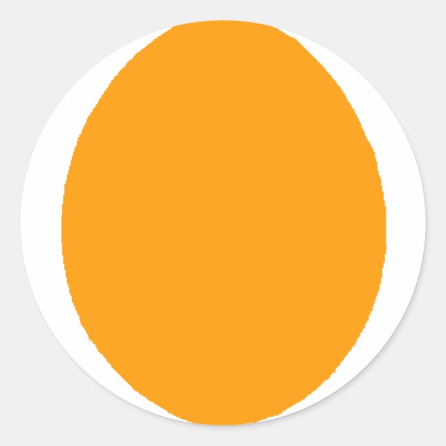 Egg Solid Orange The MUSEUM Zazzle Gifts Classic Round Sticker (Front)