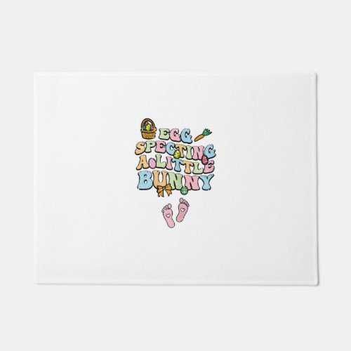Egg Specting A Little Bunny Easter Pregnancy Annou Doormat