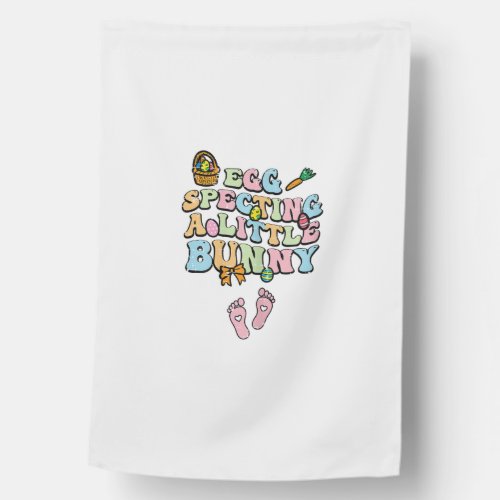 Egg Specting A Little Bunny Easter Pregnancy Annou House Flag
