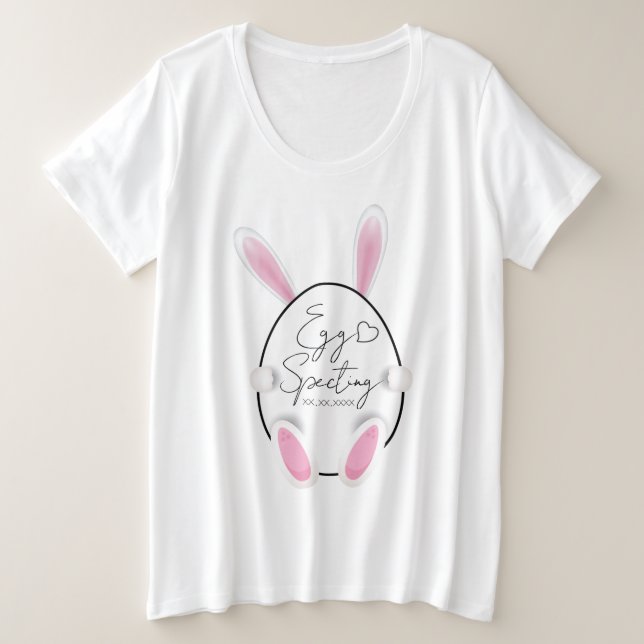 Egg-Specting Baby Announcement Easter T-shirt (Design Front)