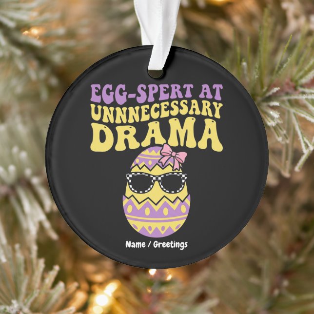 Egg-spert At Unnecessary Drama Funny Retro Easter  Ornament (Tree)