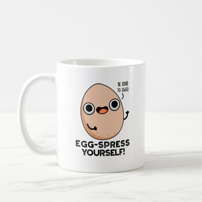 Egg-spress Yourself Funny Egg Pun  Coffee Mug (Left)