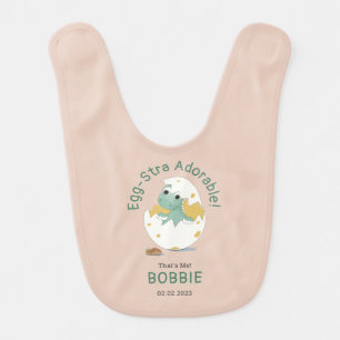 Egg-stra Adorable Funny Baby Dinosaur Hatching Egg Bib
