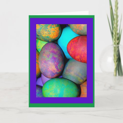 Egg_stra Special Easter Brightly Dyed Eggs Holiday Card
