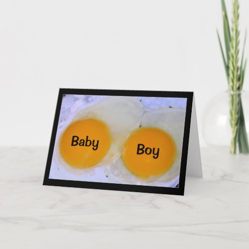 Egg_stra Special News Baby Boy Congratulations Card