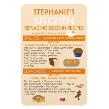 Egg Substitutes For Baking Chart Personalized Magnet by LilAllergyAdvocates at Zazzle
