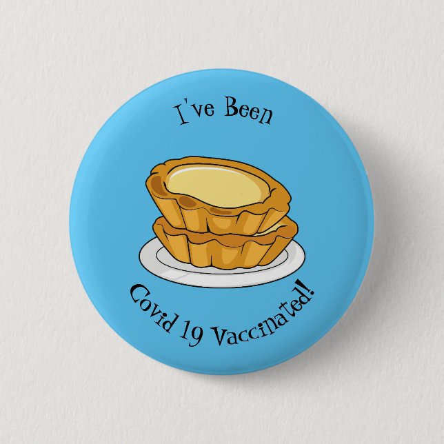 Egg tart cartoon illustration button (Front)