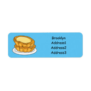 Egg tart cartoon illustration label