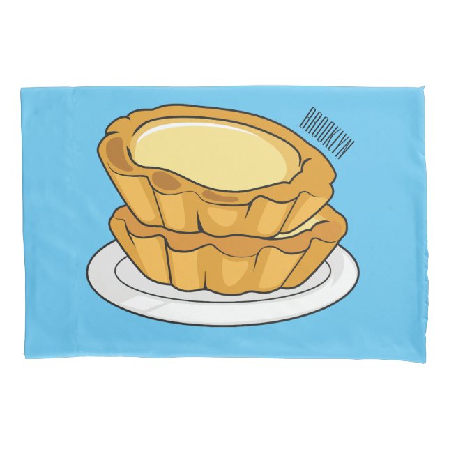 Egg tart cartoon illustration  pillow case (Front)
