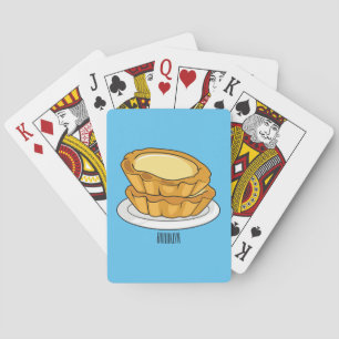 Egg tart cartoon illustration poker cards