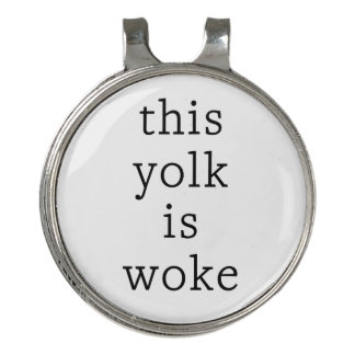 Egg Trending Funny Humor This Yolk is Woke Golf Hat Clip