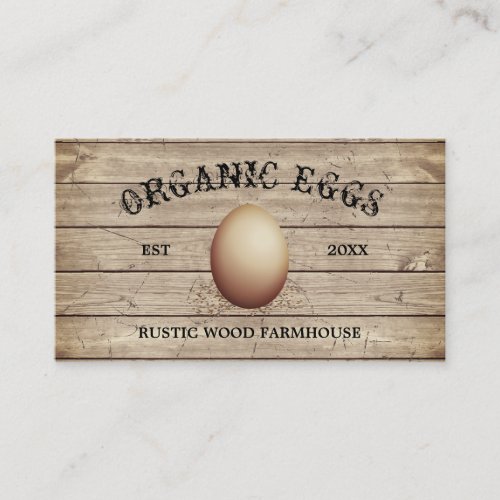 Egg Vintage Rustic Farm retro brown Business Card