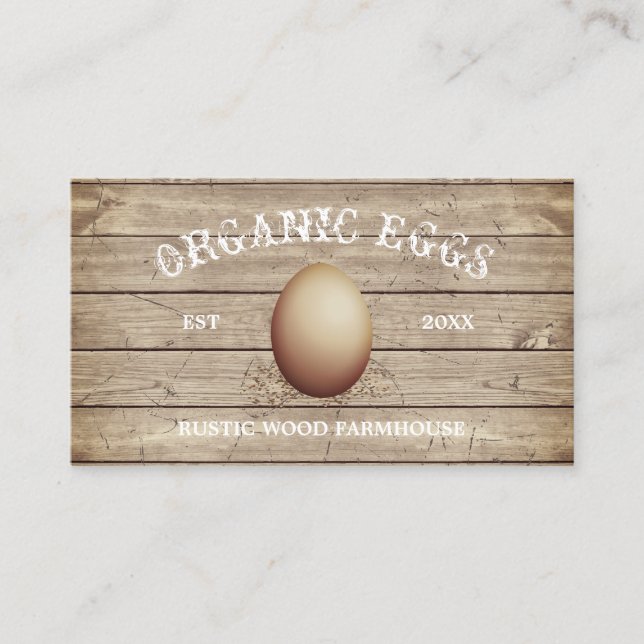 Egg Vintage Rustic Farm retro Wood Business Card (Front)