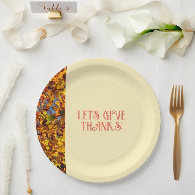 Egg White Family Gathering Happy Thanks giving  Paper Plates (Wedding)
