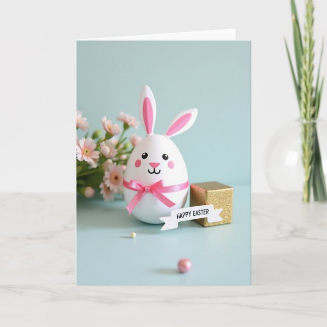 Egg With Ribbon Celebration Card (Front)