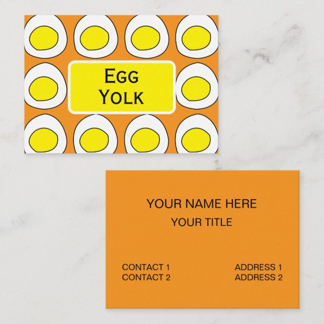 Egg Yolk Eggs Business Card (Front/Back)