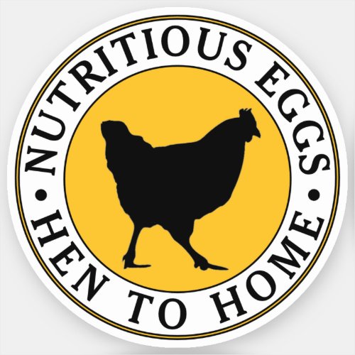Egg Yolk Yellow with Hen Waterproof Vinyl Logo Sticker