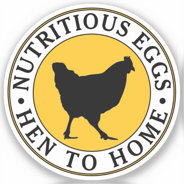 Egg Yolk Yellow with Hen Waterproof Vinyl Logo Sticker (Front)