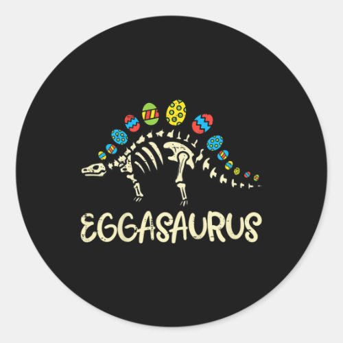 Eggasaurus Easter Stegosaurus Dinosaur Boys Kids T Classic Round Sticker