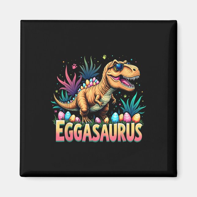 Eggasaurus Easter Stegosaurus Dinosaur Boys Kids T Magnet (Front)