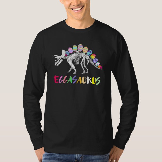 Eggasaurus Stegosaurus Egg Dinosaur Happy Easter D T-Shirt (Front)