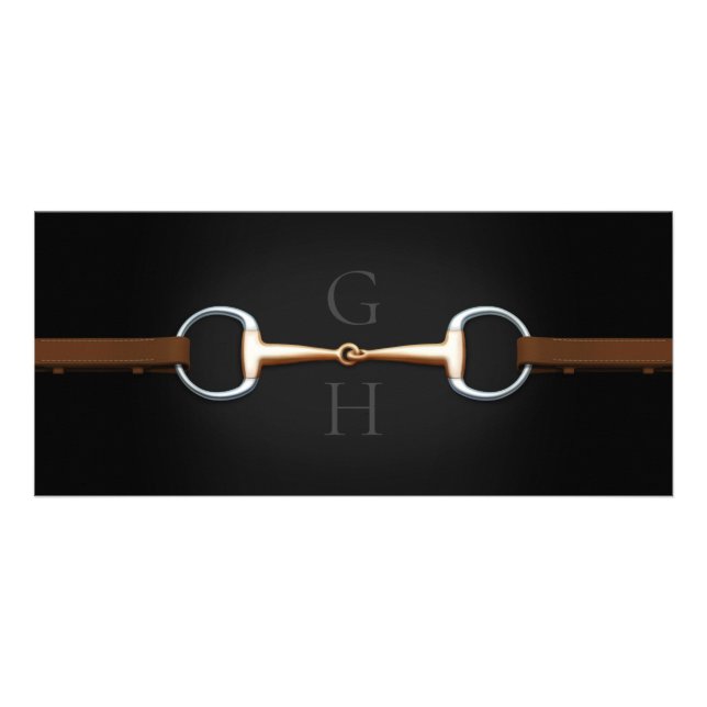 Eggbutt Snaffle Bit & Laced Reins Horse Business Rack Card (Front)
