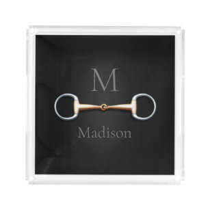 Eggbutt Snaffle Bit Monogrammed Equestrian Acrylic Tray