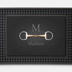Eggbutt Snaffle Bit Monogrammed Equestrian Bar Mat