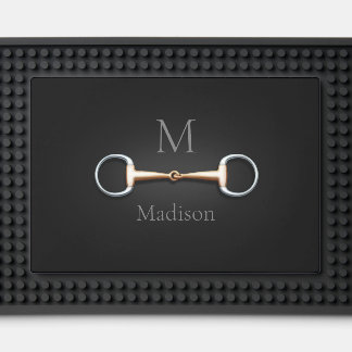 Eggbutt Snaffle Bit Monogrammed Equestrian Bar Mat