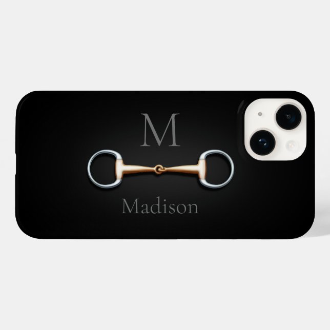Eggbutt Snaffle Bit Monogrammed Equestrian Case-Mate iPhone Case (Back (Horizontal))