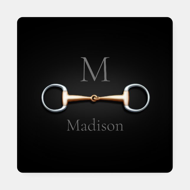 Eggbutt Snaffle Bit Monogrammed Equestrian Coaster Set (Single)