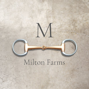 Eggbutt Snaffle Bit Monogrammed Equestrian Floor Decals