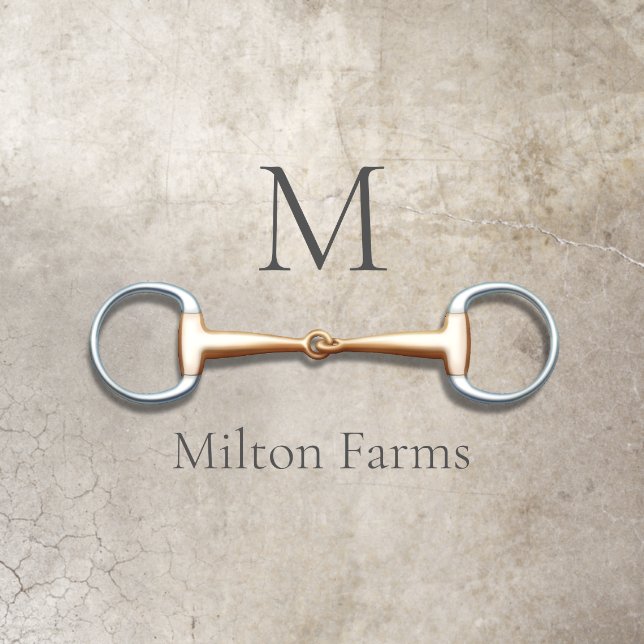 Eggbutt Snaffle Bit Monogrammed Equestrian Floor Decals (Insitu)