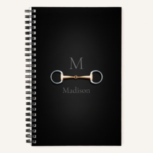 Eggbutt Snaffle Bit Monogrammed Equestrian Notebook