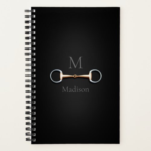 Eggbutt Snaffle Bit Monogrammed Equestrian Notebook