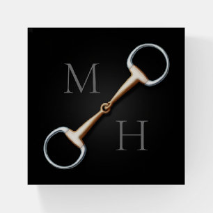 Eggbutt Snaffle Bit Monogrammed Equestrian Paperweight