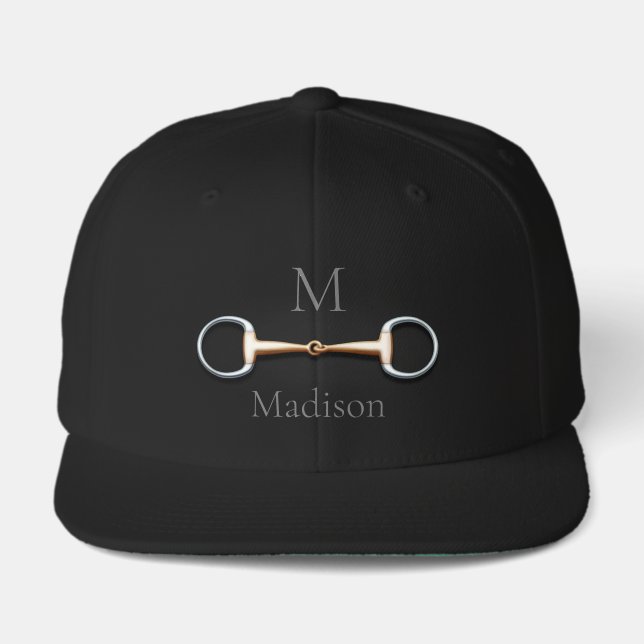 Eggbutt Snaffle Bit Monogrammed Equestrian Visor (Front)