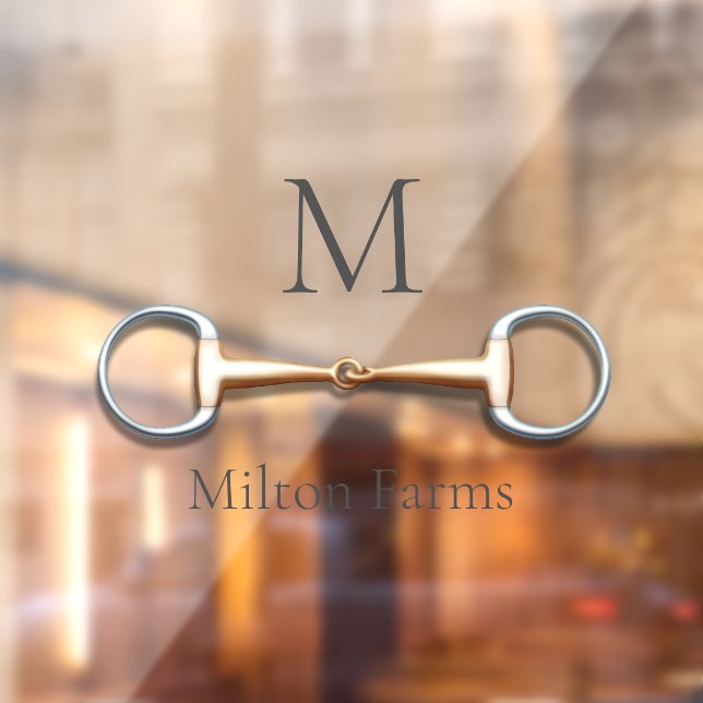 Eggbutt Snaffle Bit Monogrammed Equestrian Window Window Cling (Sheet 2)