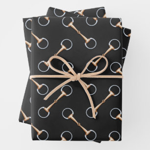 Eggbutt Snaffle Bits Equestrian Wrapping Paper Sheets