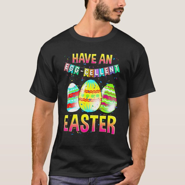 Eggcelent Easter Pun Parody Cute T-Shirt (Front)