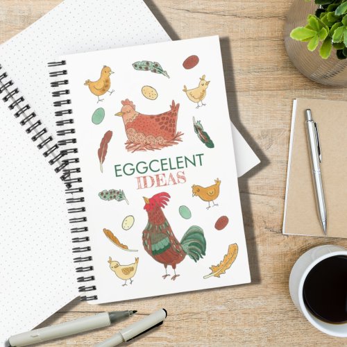 Eggcelent Ideas Funny Chicken Pun  Notebook