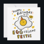 Eggcellent Bestie Funny Birthday Card<br><div class="desc">The Poem Bestie Birthday Card is a heartfelt and thoughtful way to celebrate your best friend's special day. This card is adorned with a beautifully crafted poem that expresses your deepest feelings and appreciation for your cherished friend. The poem within the card may capture the essence of your friendship, highlighting...</div>