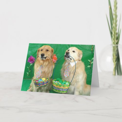 Eggcellent Golden Easter Egg Hunt Holiday Card