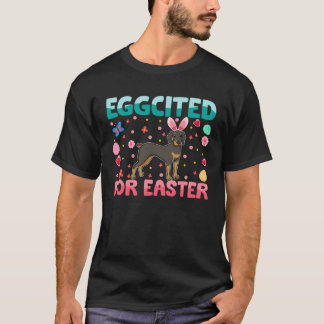 Eggcited For Easter Bunny Doberman Rabbit Kids T-Shirt