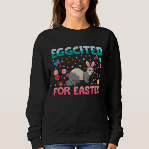 Eggcited For Easter Bunny Ferret Rabbit Kids Sweatshirt