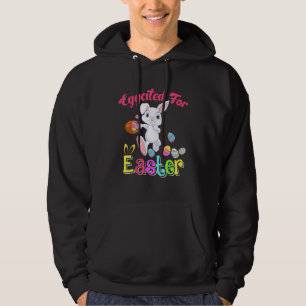 Eggcited For Easter Cute Bunny Holding Easter Eggs Hoodie